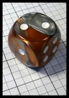 Dice : Dice - 6D Pipped - Brown Silver Color Chessex Large - Gen Con Aug 2014